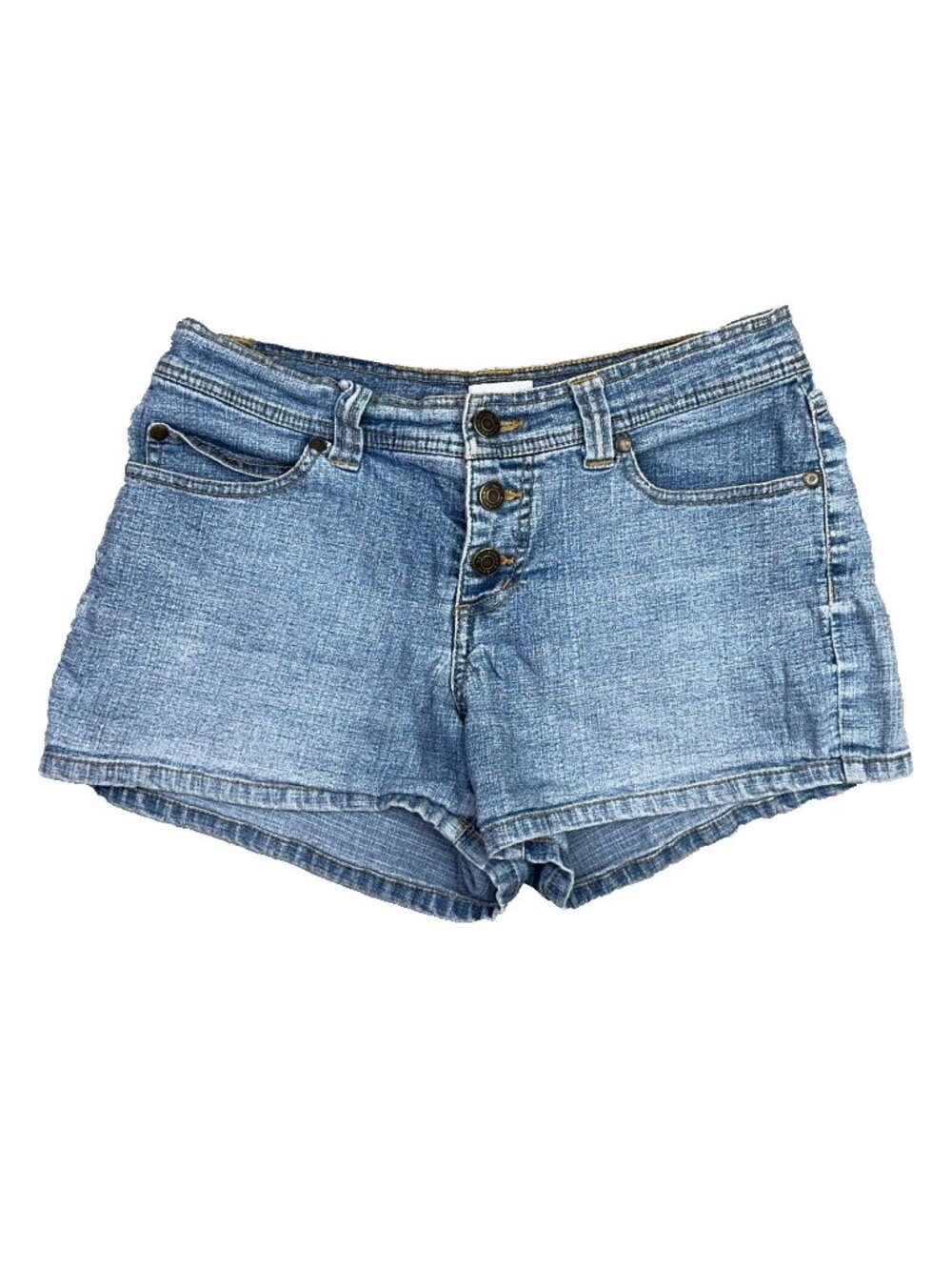 No Boundaries Denim Shorts Juniors 5 Low Rise Stretch Button Fly Vintage Y2K